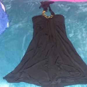 Above the knee flowy black dress